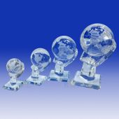 Crystal Globe in Hand Award TH061 (Size: Small)