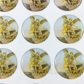 St. Michael Round Stickers CR046SM(12 stickers)