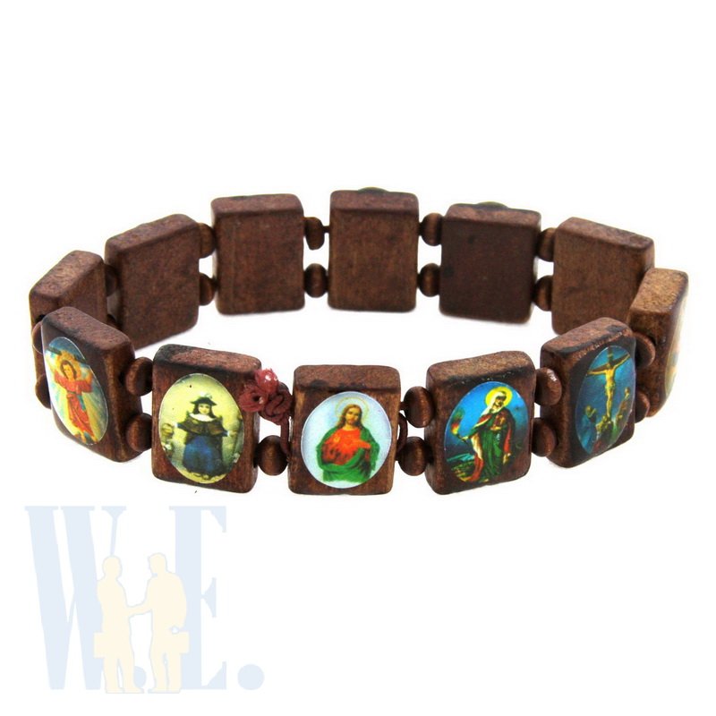 Wooden saints bracelet clearance