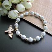 Angel Wing Cross Charm Bracelet JA227