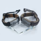 Ichthus with Jesus Leather Bracelet JA254