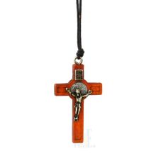 Saint Benedict Wooden Necklace JE027