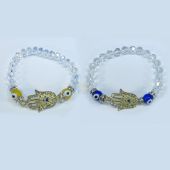 Crystal Hamsa Stretch Bracelet JS143