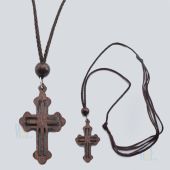 Wooden Cross Pendant Necklace JN287