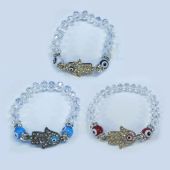 Crystal Hamsa Stretch Bracelet JS145