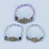 Crystal Hamsa Stretch Bracelet JS146