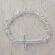 Crystal Sideways Cross Stretch Bracelet JS168