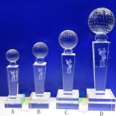 Crystal Golf Trophy TH094 (Size: Small)